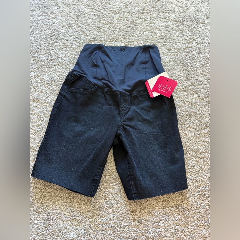 Isabel Maternity by Ingrid & Isabel Black Crossover Panel Shorts